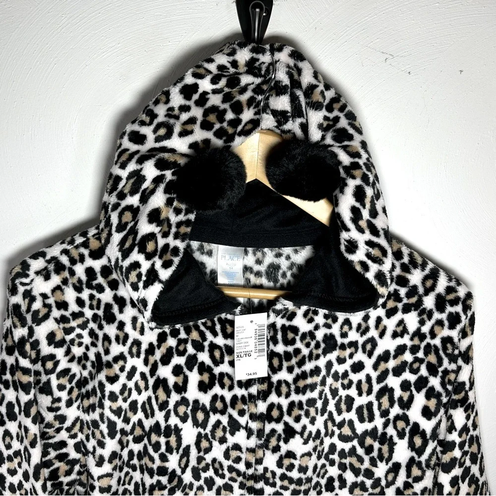 NWT Children’s Place Leopard One Piece Pajamas Size XL (14)